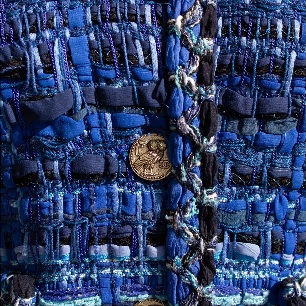 Chanel Cruise 2018 Greece Blue Gold Owl Lesage Fantasy Tweed 18C Jacket - Picture 11 of 16